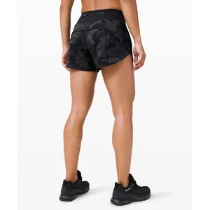 Lululemon Speed Up Short Long 4" Camo Deep Coal Black Athletic Gym Womens 14 thumbnail 2