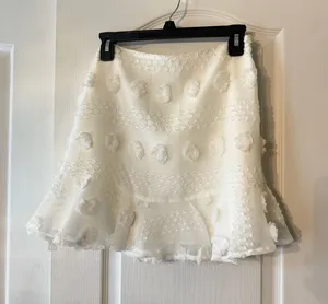 White Pom Pom Mini Skirt thumbnail 1