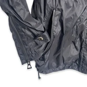 Hawk & Co Black Hooded Rain Coat Jacket Medium Style L3H06055H thumbnail 2