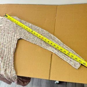 All The Ways Knit Speckled A-line Long Sleeve Mini Dress Medium Dusty Pink Beige thumbnail 11