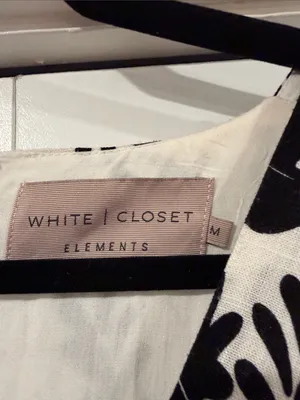 White closet‎ Black & cream Floral Twist-Front Mini Dress linen blend med thumbnail 5