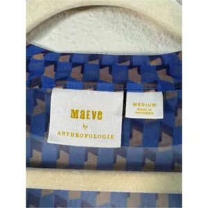 Maeve Anthropologie Blue Sheer Ruched Blouse Womens M Girly Romantic Shirt Top thumbnail 8