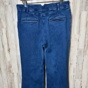 Maeve Anthropologie Bohemian High Rise Tailored Flare Jeans Medium Wash‎ Size 32 thumbnail 3