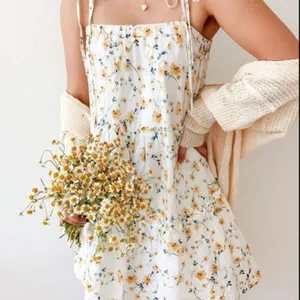 Le Lis white floral mini babydoll dress thumbnail 2