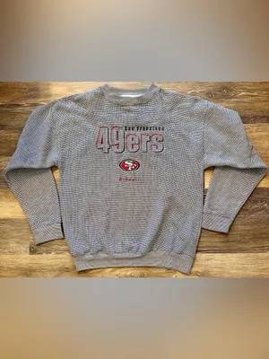 Riddell San Francisco 49ers Houndstooth Crewneck Sweatshirt NFL Gray Black White thumbnail 3