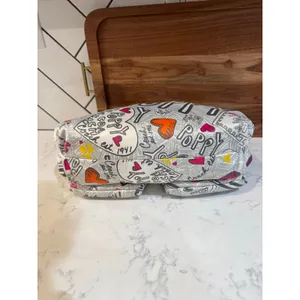 Coach Poppy graffiti heart print hobo bag & Wallet pink orange accents Y2K thumbnail 5