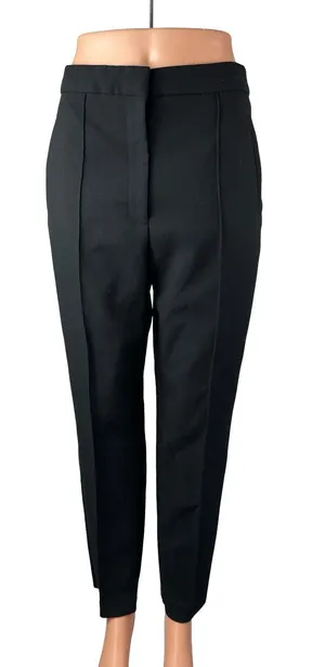 Zara Womens Black High Waisted Pintuck Straight Leg Trousers Dress Pants Size M thumbnail 1