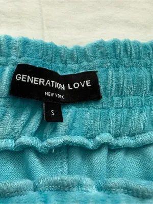 Generation‎ Love Blue Velour Lounge Shorts Size Small thumbnail 3