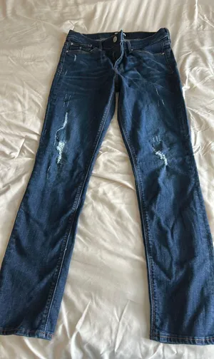 Express Jeans Mid-Rise Distressed Skinny thumbnail 1