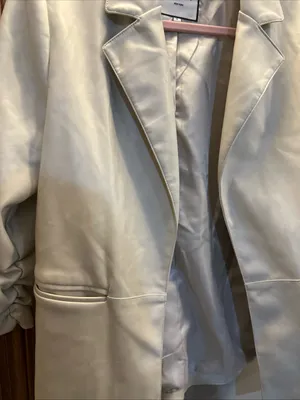 bagatelle Cream Vegan Leather Blazer Jacket thumbnail 9