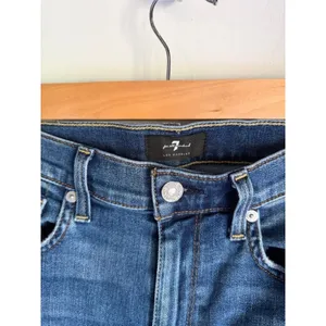 7 For All Mankind High Waist Skinny Jeans Size 27 Distressed Denim thumbnail 4