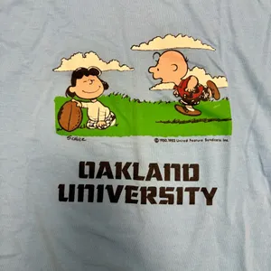 Vintage Peanuts Oakland University Tee Snoopy Charlie Brown thumbnail 2