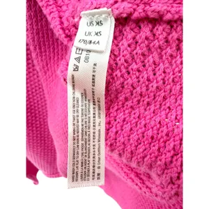 FP‎ Beach Free People Hot Pink Waffle Knit Hailee Henley Pullover Sweater XS thumbnail 5