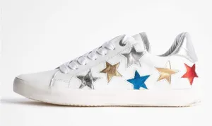 Zadig & Voltaire white leather multicolored star sneakers thumbnail 1