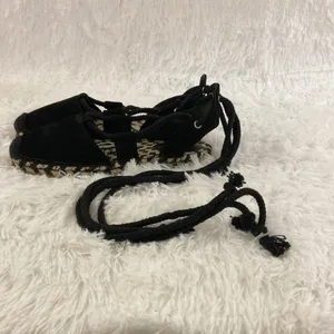 & Other Stories Women Flat Black Lace Up Espadrille Sandals . Size-7 thumbnail 10