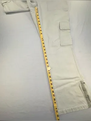 Abercrombie & Fitch Women’s Cream Cargo Pants Low Rise Flare Leg Zip Hem Sz 10 thumbnail 13