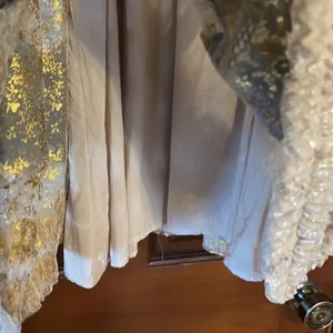 Vintage Dee People gold shimmer tulle and lace mini dress thumbnail 5