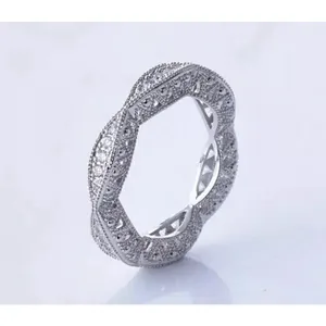 NEW 1 Ct Pretty Pave Simulated‎ Diamond Eternity Wedding Band Ring, Size 10 thumbnail 5