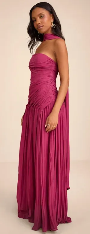 Lulus Dress Maxi plum  thumbnail 1