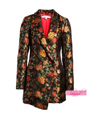 Lovers Friends Ally Dress Metallic Structured Floral Suitdress Jacket Coat Mini thumbnail 5