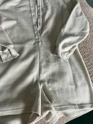 Old Navy cream long sleeve Pajamas with button up front. Size S #oldnavy #dress thumbnail 4