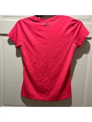 Hot Pink Women’s Under Armour V-Neck Dri-Fit Workout T-Shirt Size Small thumbnail 5