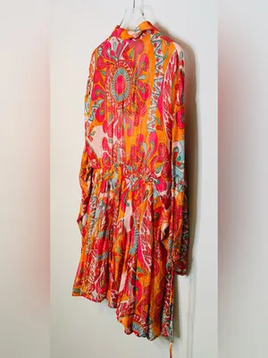 Sundress Blair Havana Framboise Orange Pink Paisley Metallic Mini Dress thumbnail 9