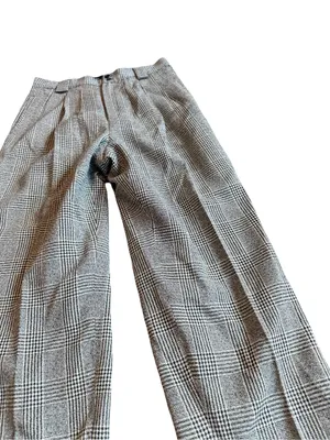 Alanni by Donny Brooke Black Houndstooth Plaid Trousers Wide Size 14 Women's thumbnail 6