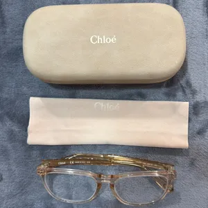 Chloé Eyeglasses Womens Honey Transparent Gold Square CE2740 53-16-140 thumbnail 2