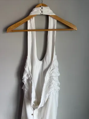 NEW Meshki Daniela Ruched Halter Midi Dress - White XXL thumbnail 7