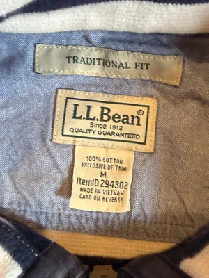 L.L. Bean Navy and White Striped Half-Zip Pullover thumbnail 6