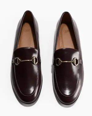 H&M Dark Brown Cherry Reddish Leather Bit Loafers thumbnail 1