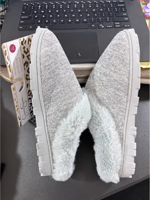 Slippers L 8-9 Gray Jessica Simpson Memory Foam Plush Indoor Outdoor thumbnail 6