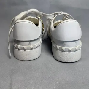 Valentino Garavani Rockstud Untitled White Leather Sneakers Gold Studs 39 thumbnail 4