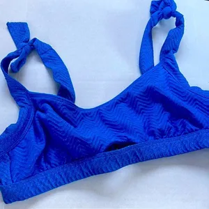 NWOT Sugar Beach Cobalt Blue Glitter Chevron Swim Bikini Set Sz Medium thumbnail 10