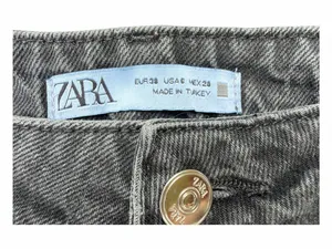 Zara Black Washed Straight-Leg Jeans thumbnail 3