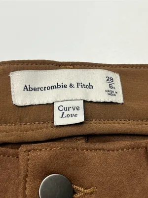 Abercrombie & Fitch High Rise 90s Relaxed Pant Brown Faux Suede Women 28 / 6 NEW thumbnail 2