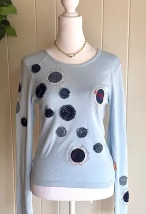 Pepe Jeans Y2k Light Blue Long Sleeve Sweater Size Large thumbnail 1