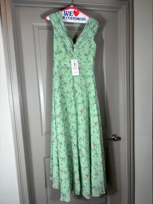 NWT Mint Green Floral High Low Formal Dress Women’s US 8 Wedding Guest Prom thumbnail 6