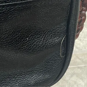 Vintage LJS Collection Small Black Crossbody Bag Brown Braided Strap 90s Classic thumbnail 6