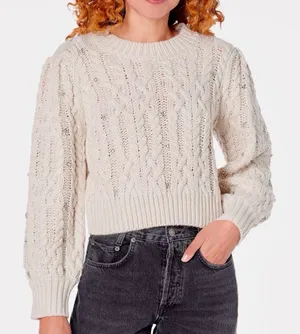 Abercrombie & fitch wool alpaca blend pearl embellished sweater thumbnail 1