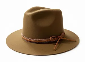 Anna & Ava Women 100%‎ Wool Fedora Hat Brown Western Rancher Wide Brim Boho Fall thumbnail 1