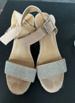 Rialto Beige Bling‎ Wedge Heels in 6 thumbnail 1