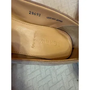 J.Crew Tan Suede Ballet Flats Back Zip Made in Italy 28693 Beige Round Toe 7.5 thumbnail 6