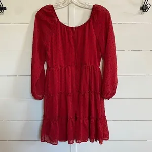 Trixxi Girl Red Black‎ Sheer Dot Party Dress Goth Red Devil Vamp - Juniors XL thumbnail 7
