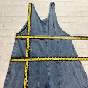 Denim Jean Baggy Overall Jumpsuit Womens Small Blue Sleeveless Adjustable Straps thumbnail 13