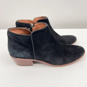 Sam Edelman Petty Zip Up Ankle Boots Black Suede Booties Womens Shoes Size 8M thumbnail 3