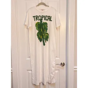 Farm‎ Rio Tropical Bananas Graphic T-Shirt Midi Dress Off-White Small thumbnail 2