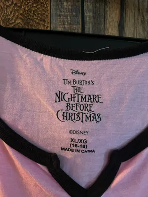 Disney NWT Nightmare Before Christmas Women's Tank Top and Shorts Pajama Set, 2-Piece, Size XL thumbnail 7
