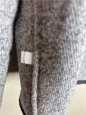 Lululemon Its Fleecing Cold Zip Up Heathered White/Dark Carbon size 8 thumbnail 4